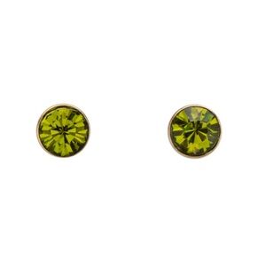 Goldtone Crystal stud with Olivine Swarovski Crystals